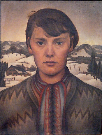 Selbst im Skischal, Öl Leinwand, 1927, WVZ152012