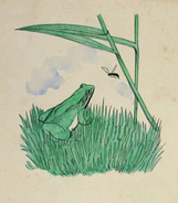 101155_ Laubfrosch mit Leckerbissen,  Aquarell-Tusche, um 1923