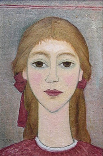 Mädchen mit Rosa Haarschleife