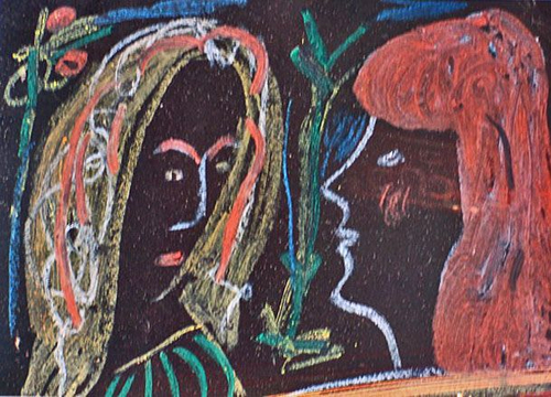 Two girls talking