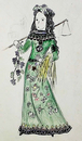 Flora in her green dress