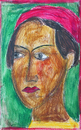 Portrait mit roter Kappe