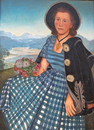 Portrait Hella Felle mit Alpenrosen