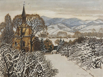 Lindenkirche im Schnee - Ottersweier