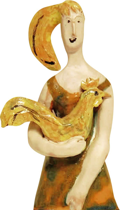 Mädchen mit Hahn