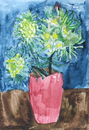 Chrysanthemen in altrosa Vase