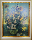 Sommerblumen in durchsichtiger Glasvase
